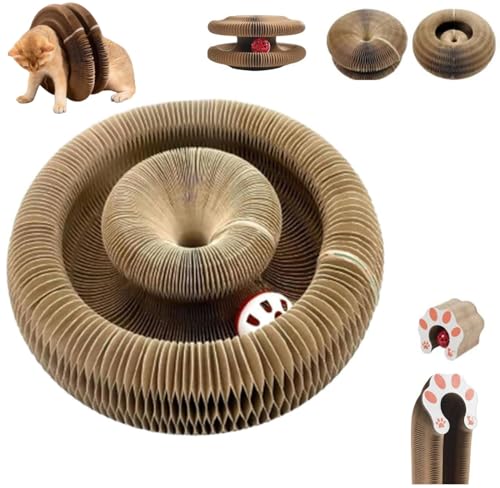 XRXRX Katzenspielzeug mit Ball, faltbares Katzenspielzeug, interaktives Katzenspielzeug, Katzenkratzbrett für den Innenbereich, interaktives Spielzeug für Katzen, um alleine zu spielen, XRXRX Katzenspielzeug mit Ball, faltbares Katzenspielzeug, interaktives Katzenspielzeug, Katzenkratzbrett für den Innenbereich, interaktives Spielzeug für Katzen, um alleine zu spielen, von XRXRX