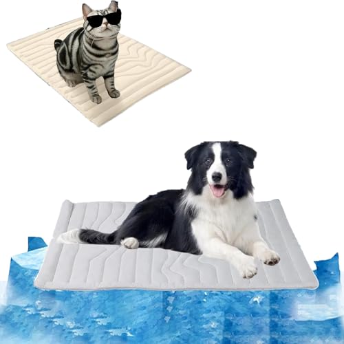 XRXRX Kühlmatte für Hunde, waschbar, selbstkühlend, Eisseide, langlebig, wasserdicht, Haustier-Kühlmatte für Hunde und Katzen im Sommer, kein Wasser oder Kühlung erforderlich XRXRX Kühlmatte für Hunde, waschbar, selbstkühlend, Eisseide, langlebig, wasserdicht, Haustier-Kühlmatte für Hunde und Katzen im Sommer, kein Wasser oder Kühlung erforderlich von XRXRX