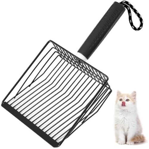 XSBAIHUO Katzenschaufel, 2-in-1, abnehmbarer ergonomischer Griff, Metall, Gitterform mit hängender Schnur, Schwarz XSBAIHUO Katzenschaufel, 2-in-1, abnehmbarer ergonomischer Griff, Metall, Gitterform mit hängender Schnur, Schwarz von XSBAIHUO