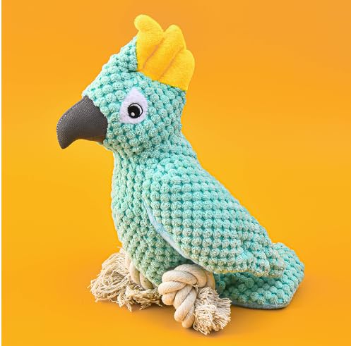Welpenspielzeug Anti-Biss Beißer Plüschspielzeug Papagei Vogelform Haustierspielzeug für kleine und mittlere Hunde (Hellblau) von XSDY