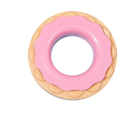 XSDY Kauspielzeug für kleine bis mittelgroße Hunde, er hilft, die Zähne Ihres Hundes zu reinigen, stark und robust, Donut-Stil, Silikon, Verschiedene Modelle verfügbar. (Rosa) von XSDY