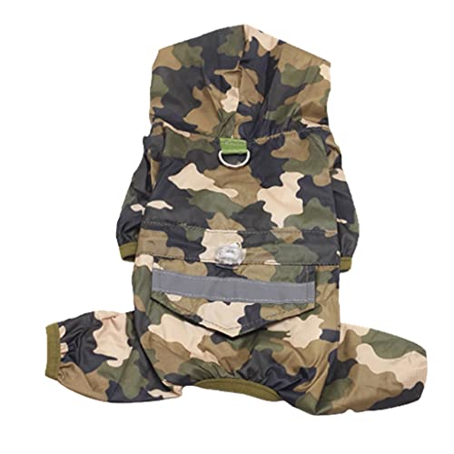 Hundemantel, wasserdicht, reflektierend, Regenmantel, Sonnenschutz, Hundebekleidung für kleine Hunde, Farbe: Camouflage, Größe: XL von XSWLYY