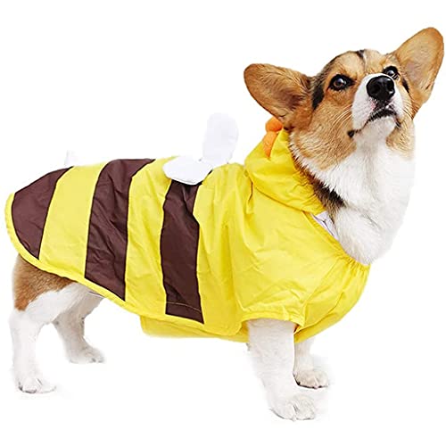 Hundemantel mit Kapuze, wasserdicht, Regenjacke, Bienen-Design, für mittelgroße und große Hunde, Größe XL von XSWLYY