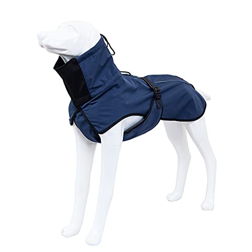 XSWLYY Hundemantel aus Plüsch, warm, wasserdicht und regenfest, für mittelgroße und große Hunde, Labrador, Golden Retriever, Samoyed (Farbe: Blau, Größe: M) von XSWLYY