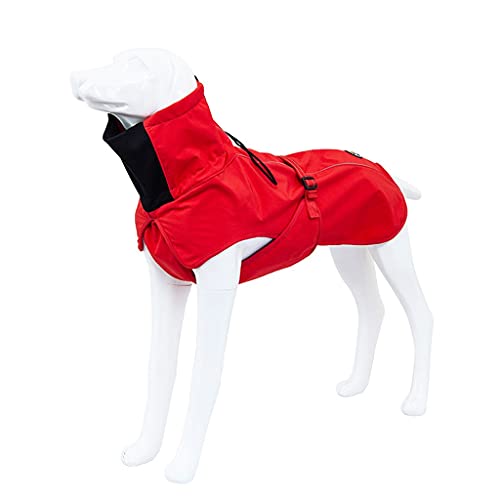 XSWLYY Hundemantel aus Plüsch, warm, wasserdicht und regenfest, für mittelgroße und große Hunde, Labrador, Golden Retriever, Samoyed (Farbe: Rot, Größe: L) von XSWLYY
