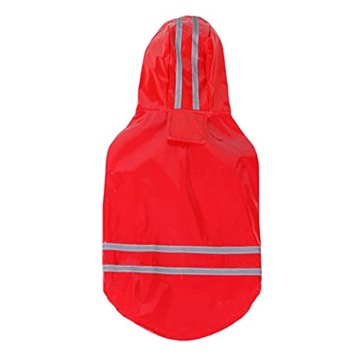 XSWLYY Hundemantel für den Außenbereich, atmungsaktiv, reflektierende Streifen, wasserdichte Jacken, Kleidung, Regenmäntel, Hunde-Regenmäntel (Farbe: Rot, Größe: M) von XSWLYY
