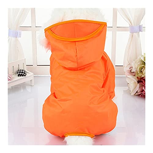 XSWLYY Hundemantel mit Kapuze, vierbeinig, wasserdicht, Regenjacke, Poncho für kleine Hunde, Farbe: Orange, Größe XXL von XSWLYY