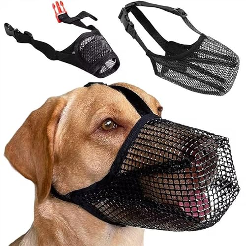 XTUDOU® 2 Stück Maulkorb für Hunde, Nylon-MaulkorbHunde mit Verstellbare, Mesh Hundemaulkorb mit atmungsaktivem Netz, für kleine mittelgroße Hunde Hunde Maulkorb Große Hunde(M) von XTUDOU