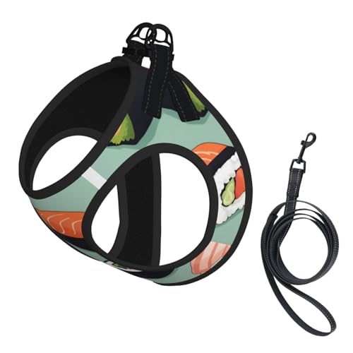 Delicious Sushi-Hundegeschirr, reflektierend, Haustierweste, Welpengeschirr, Leine-Set, für Spaziergangstraining von XTYGETY