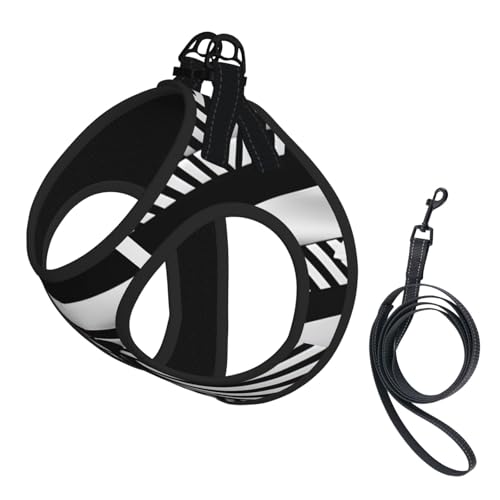 Hundegeschirr, reflektierend, für Spaziergänge, Training, Schwarz / Weiß gestreift von XTYGETY