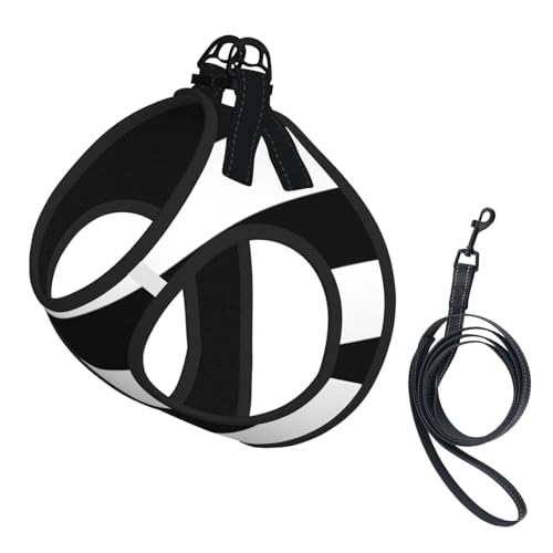 Hundegeschirr, reflektierend, für Spaziergänge, Training, gestreift, Schwarz / Weiß von XTYGETY