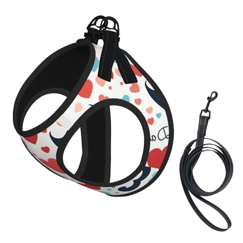 Hundegeschirr mit Aufschrift "Love Dad", reflektierend, Haustierweste, Welpengeschirr, Leine-Set, für Spaziergangstraining von XTYGETY