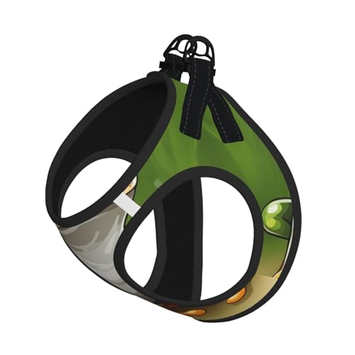 Hundegeschirr mit Cartoon-Frosch-Druck, reflektierend, Haustierweste, Welpengeschirr, Leine-Set, für Spaziergangstraining von XTYGETY