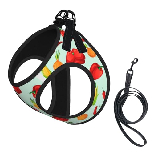 Hundegeschirr mit Schmetterlings-Aufdruck, reflektierend, Haustierweste, Welpengeschirr, Leine-Set, für Spaziergangstraining von XTYGETY