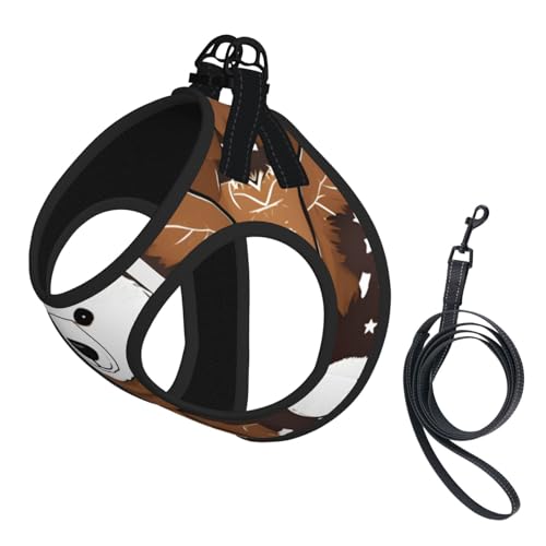 Hundegeschirr mit braunem Bären-Aufdruck, reflektierend, Haustierweste, Welpengeschirr, Leine-Set, für Spaziergangstraining von XTYGETY