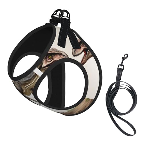 Velociraptor Hundegeschirr, Dinosaurier02-Druck, reflektierend, Haustierweste, Welpengeschirr, Leine-Set, für Spaziergangstraining von XTYGETY