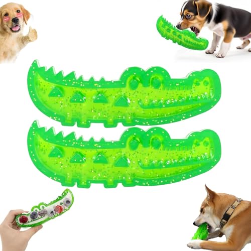 XUANXUANQZ Krokodil, Kau- Und Apportierspielzeug Für Hunde, Krokodil-Puzzlespielzeug Für Große, Mittelgroße Und Kleine Hunde, Zahnreinigung (Klein × 2) von XUANXUANQZ