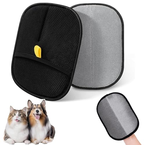 XUDUOO 2 Stück Fellmagnet Handschuhe, Haarentfernung Handschuh, Haarentferner Tierhaare, Antistatische Haarentfernung an Sofa & Kleidung, Statische Haarentfernungshandschuhe Für Haustier Gesundes Fell von XUDUOO