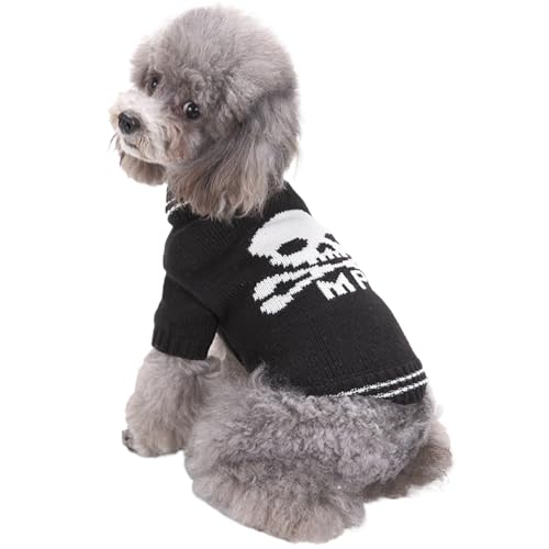 Halloween Hundekleidung, atmungsaktiven elastischen Hundehundpullover, Schädelmuster Welpe Kleidung mit Gerippter hoher Ausschnitt und Manschette, Welpenpullover für kleine Hunde, s Halloween Hundekleidung, atmungsaktiven elastischen Hundehundpullover, Schädelmuster Welpe Kleidung mit Gerippter hoher Ausschnitt und Manschette, Welpenpullover für kleine Hunde, s von XUEYEGONGJI