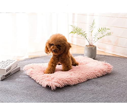 Großes orthopädisches Hundebett Weiches Plüschtier Matratze Memory Foam Sofa mit abnehmbarem waschbarem Bezug Mattenkissen für große Katzenhunde-rosa 2,L(75x50x6cm) von XUFXEUT