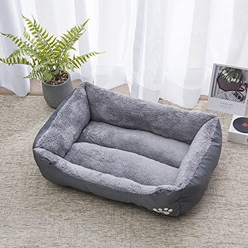 Hundebett für mittelgroße Hunde (groß für große Hunde), Hundebett mit maschinenwaschbarem Komfort und Sicherheit für mittelgroße und große Hunde-dunkelgrau,60x45x12 von XUFXEUT