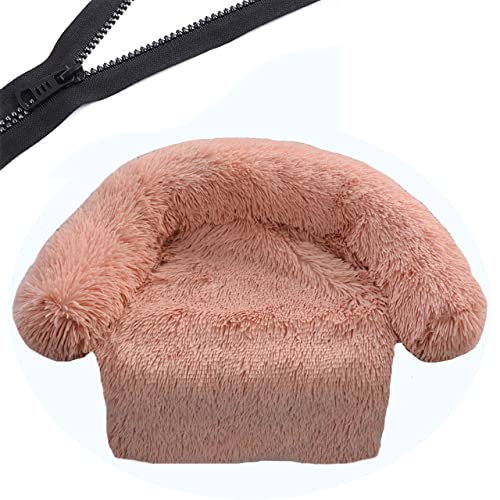 Reißverschluss Hundesofa Abnehmbarer Bezug Hundecouch Bett Waschbar Plüsch Hunde Zwinger Winter Warm Schlafende Haustiere Nest Kissen Hundehautpuder,B90CMxL110CMxOD115CM von XUFXEUT