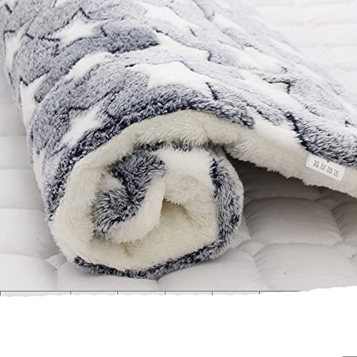 Weicher Flanell verdickter Haustier-Fleece-Pad Haustier-Decke Bett-Matte für Hunde Katze Sofa-Kissen Heim-Teppich warm halten waschbar Schlafbezug-Blauer und weißer Stern,61X41cm von XUFXEUT