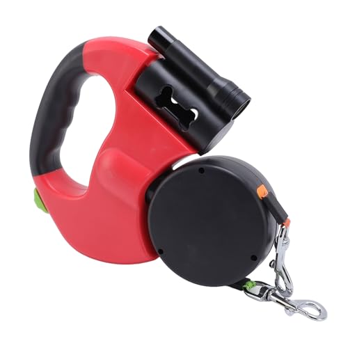 XUMIUZIY Einziehbare Hundeleine, automatisch, doppelt einziehbar, für mittelgroße und kleine Hunde, Einhand-Bremse/Pause/Verriegelung, integriertes LED-Licht, rutschfester Griff, Rot XUMIUZIY Einziehbare Hundeleine, automatisch, doppelt einziehbar, für mittelgroße und kleine Hunde, Einhand-Bremse/Pause/Verriegelung, integriertes LED-Licht, rutschfester Griff, Rot von XUMIUZIY