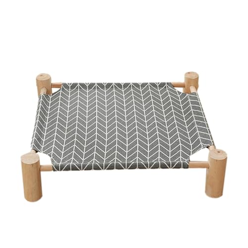 XUQEAYWD Erhöhte Haustierbett, 53x48cm Tragbares Katzenbett Und Hundebett Erhöht Sommer Waschbares Atmungsaktives Rutschfestes Holzbetts Für Katzen von XUQEAYWD