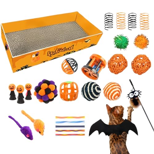 XUQEAYWD Innenkatzen Interaktives Spielzeug, Interaktives Beschäftigungsspielzeug Für Katzen, Halloween Kratzbrett & Kostüm Zubehör Für Katzen XUQEAYWD Innenkatzen Interaktives Spielzeug, Interaktives Beschäftigungsspielzeug Für Katzen, Halloween Kratzbrett & Kostüm Zubehör Für Katzen von XUQEAYWD