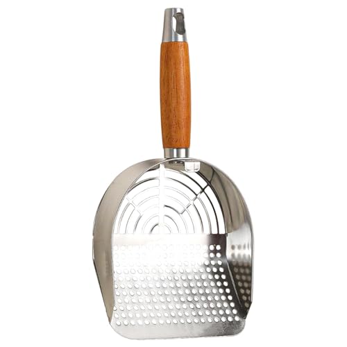 XUQEAYWD Katzentoilette Schaffer, Metallstreu Scoop | Schnelles Screening Pooper Scooper Kitten Poop Schaufel | Poop Sifting Tool wiederverwendbarer Kätzchen Pooper Lifter für Haustiergeschäfte von XUQEAYWD
