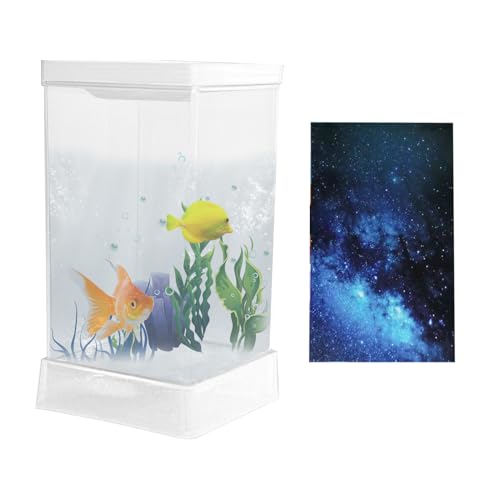 XUQEAYWD Kleines Aquarium | Desktop Aquarium Starter-Set Mit Filter & Beleuchtung | Wohnaccessoires, Deko-Aquarium Für Wohnzimmer, Büro & Wohnung von XUQEAYWD