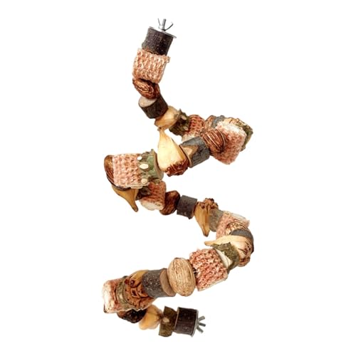 XUQEAYWD Vogel-Kauspielzeug, Ananas-Nüsse, Holzblöcke, Sittichkäfig-Zubehör, Nymphensittiche, Futterspielzeug, Kletterleitern, Spielzeug für den Innenbereich von XUQEAYWD