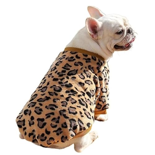 XUTCEKOUYR Hunde-Kapuzenpullover mit Leopardenmuster, warme Winterkleidung for Haustiere, Hundemantel mit Leopardenmuster, Wintermantel for Haustiere und leichte Haustierkleidung(Black,XL) von XUTCEKOUYR