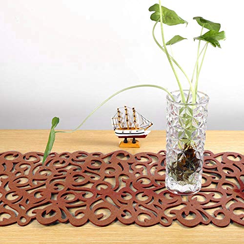 XUXHOU Künstlerische Blumenfilztisch -Läufer -Placematen Sicher Langlebig für Tischdekoration und Gibing (Leichter Kaffee) von XUXHOU