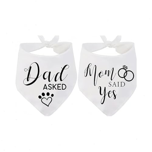 Hundehalstücher zur Verlobung, bedruckt mit der Aufschrift "My Humans are Getting Married She Said Yes", für Hochzeitsverlobungsfotos, Haustierschal für Hundeliebhaber, Brautparty-Geschenk, von XUXN