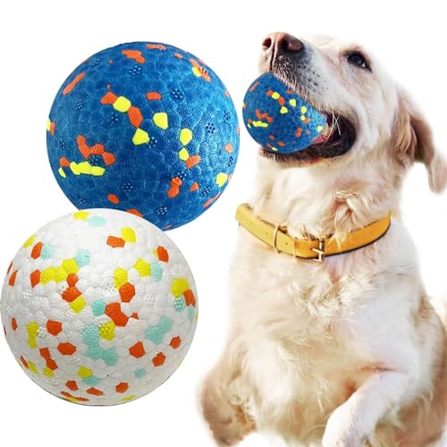 XUXN Hundespielzeugbälle, 2 Stück, unzerstörbare Hundespielzeugbälle, bissfeste Hundespielzeugbälle zum Schärfen der Zähne, Hundekauspielzeugbälle, Wasserspielzeugfang für große und mittelgroße von XUXN