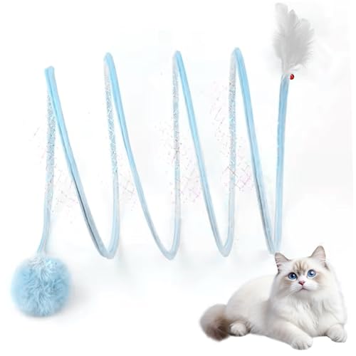 Cat-Tunnel, 26 x 10 Zoll faltbares Selbst-Spiel-Katzen-Spiralspielzeug mit Federn und Flauschiger Ball & Bell Interaktiv für Innenhomecat-Tunnel Cat-Tunnel, 26 x 10 Zoll faltbares Selbst-Spiel-Katzen-Spiralspielzeug mit Federn und Flauschiger Ball & Bell Interaktiv für Innenhomecat-Tunnel von XVHOAB