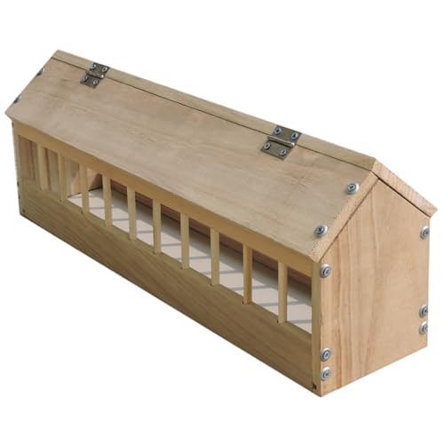 XVHOAB Pigeon Feeder Trough, Wooden Spill Proof No Mess Bird Feeder Bowl, Chicken Feeding Station for Ducklings Pigeons Poultry BirdsPigeon von XVHOAB