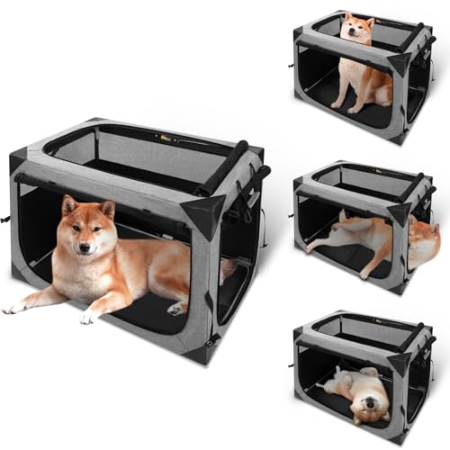 XVISHX Hundebox, 91,4 x 63,5 x 63,5 cm, große Hundebox für große oder mittelgroße Hunde, tragbares und faltbares Design des Hundekäfigs, perfekt für Reisen von XVISHX