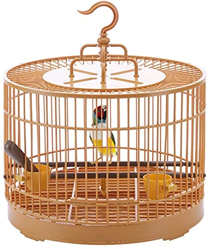 DIY Retro Rund Vogelkäfig Set mit 2 Ständer 2 Futterbecher 1 Löffel DIY Einfach zu Montieren Atmungsaktiv Papageienkäfig Vogelträger Runder Reisekäfig für kleine Vögel von XWBLDBDFC