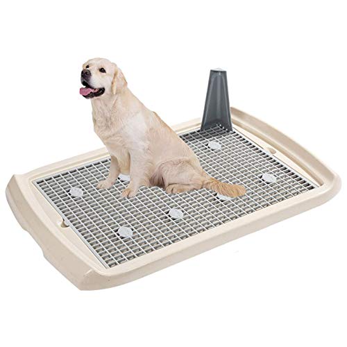 Tragbare Haustiertoilette, Indoor-Trainings-Hundetöpfchen, Gitter mit Urinienpfosten für Welpen, kleine Hunde, Töpfchentoilette, geeignet für große, mittelgroße und kleine Hunde, Weiß Tragbare Haustiertoilette, Indoor-Trainings-Hundetöpfchen, Gitter mit Urinienpfosten für Welpen, kleine Hunde, Töpfchentoilette, geeignet für große, mittelgroße und kleine Hunde, Weiß von XWBLDBDFC