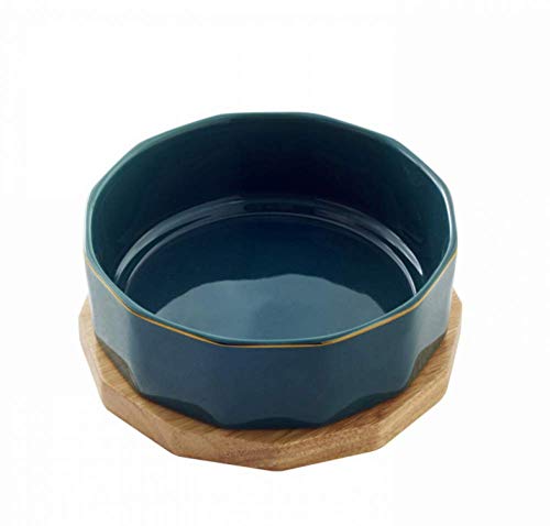XWBLDBDFC Hundenapf aus Keramik, mit rutschfester Unterlage aus Eichenholz, ungiftig, geschmacksneutral, harmlos, Wasser- oder Futternapf, für Haustiere, Hunde und Katzen, Grün, 18,5 cm XWBLDBDFC Hundenapf aus Keramik, mit rutschfester Unterlage aus Eichenholz, ungiftig, geschmacksneutral, harmlos, Wasser- oder Futternapf, für Haustiere, Hunde und Katzen, Grün, 18,5 cm von XWBLDBDFC