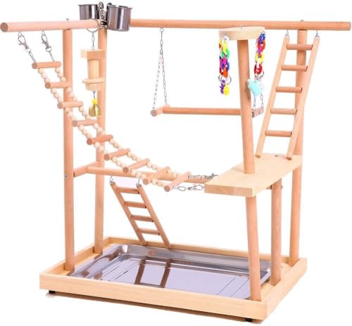 XWBLDBDFC Vogel-Sitzstange, Nest, Spielständer, interaktiver Spielplatz, Vogelsitzstange, Plattformständer, Schaukelbrücke, Holzkletterleiter für kleine Tiere, Papageien XWBLDBDFC Vogel-Sitzstange, Nest, Spielständer, interaktiver Spielplatz, Vogelsitzstange, Plattformständer, Schaukelbrücke, Holzkletterleiter für kleine Tiere, Papageien von XWBLDBDFC
