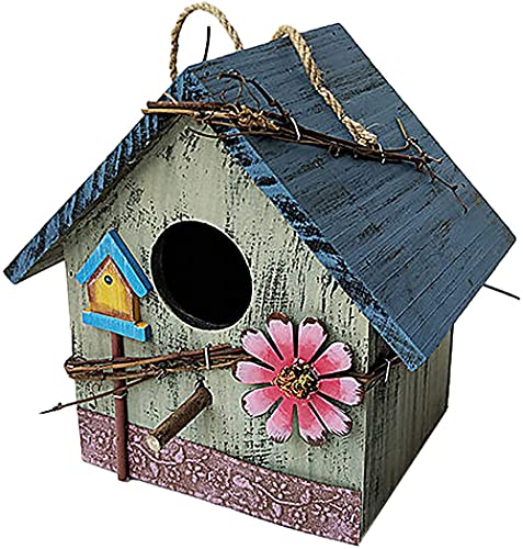 XWBLDBDFC Vogelfutterstation aus Holz, hängend, Vogelhaus und Vogelfutterhaus, Holz, dekorativ, außen bemalt, Gartendekoration, hellgrün XWBLDBDFC Vogelfutterstation aus Holz, hängend, Vogelhaus und Vogelfutterhaus, Holz, dekorativ, außen bemalt, Gartendekoration, hellgrün von XWBLDBDFC