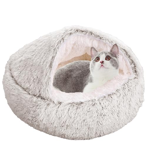 Anti-Angst-Katzenhöhle, Bett, Welpensofa, Katzenkissen, maschinenwaschbar, Katzenbett, Haustierbett, Katzennistbett, Kätzchenbett für mittelgroße und kleine Hunde, Katzen, 40 cm, Kaffee von XXIUDEE