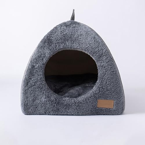 Iglu-Haustierbett, Katzenhöhlenbett, Iglu, Katzenhäuser für den Innenbereich, weiche, flauschige Kätzchenhöhlen, Sofa-Matten, faltbares tragbares Kätzchenhaus für Kätzchen und kleine Haustiere (36 x von XXIUDEE