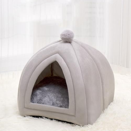 Katzenhäuser für Haustiere, Katzenhöhle, Iglu, geschlossene, faltbare Haustierbetten mit abnehmbarem Kissen, Sofa-Matten für Kätzchen, Kätzchen, Zelt, Bett, Häuser, Höhlen (33 x 33 x 36 cm, Grau) Katzenhäuser für Haustiere, Katzenhöhle, Iglu, geschlossene, faltbare Haustierbetten mit abnehmbarem Kissen, Sofa-Matten für Kätzchen, Kätzchen, Zelt, Bett, Häuser, Höhlen (33 x 33 x 36 cm, Grau) von XXIUDEE
