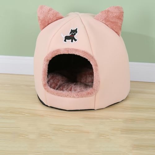 Katzenhöhlenbett, Iglu-Bett, Höhle für den Innenbereich, mit abnehmbarem, waschbarem Kissen, Kätzchenhaus, bequemes Haustier-Zelt, 40 x 40 x 40 cm, Rosa von XXIUDEE
