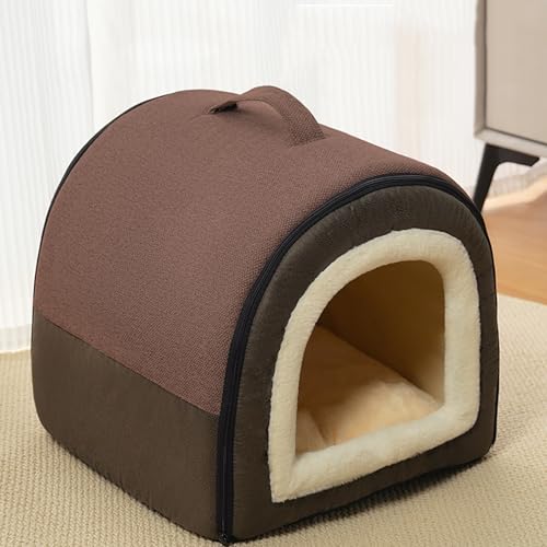 Katzenhöhlenbetten, Katzenhaus, rutschfeste Haustierhöhlen für den Innenbereich, Hundebetten für Welpen, mittelgroße Hunde, abnehmbares Haustierhaus, weiches Kätzchenversteck (42 x 38 x 36 cm, Kaffee) Katzenhöhlenbetten, Katzenhaus, rutschfeste Haustierhöhlen für den Innenbereich, Hundebetten für Welpen, mittelgroße Hunde, abnehmbares Haustierhaus, weiches Kätzchenversteck (42 x 38 x 36 cm, Kaffee) von XXIUDEE